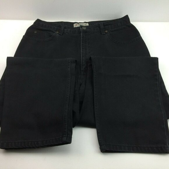 St. Johns Bay Womens Relaxed Fit Straight Leg Black Jeans Pants Cotton Size 14 - Picture 4 of 7